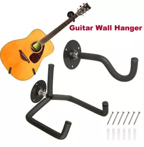 Guitar Wall Mount Horizontal Hanger Acoustic Electric Guitar Hooks Wall Bracket - Picture 1 of 7