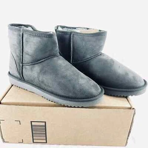 DREAM PAIRS Women Faux Fur Lined Suede Ankle Boots Grey Size 6 EUR 39 - Picture 1 of 2