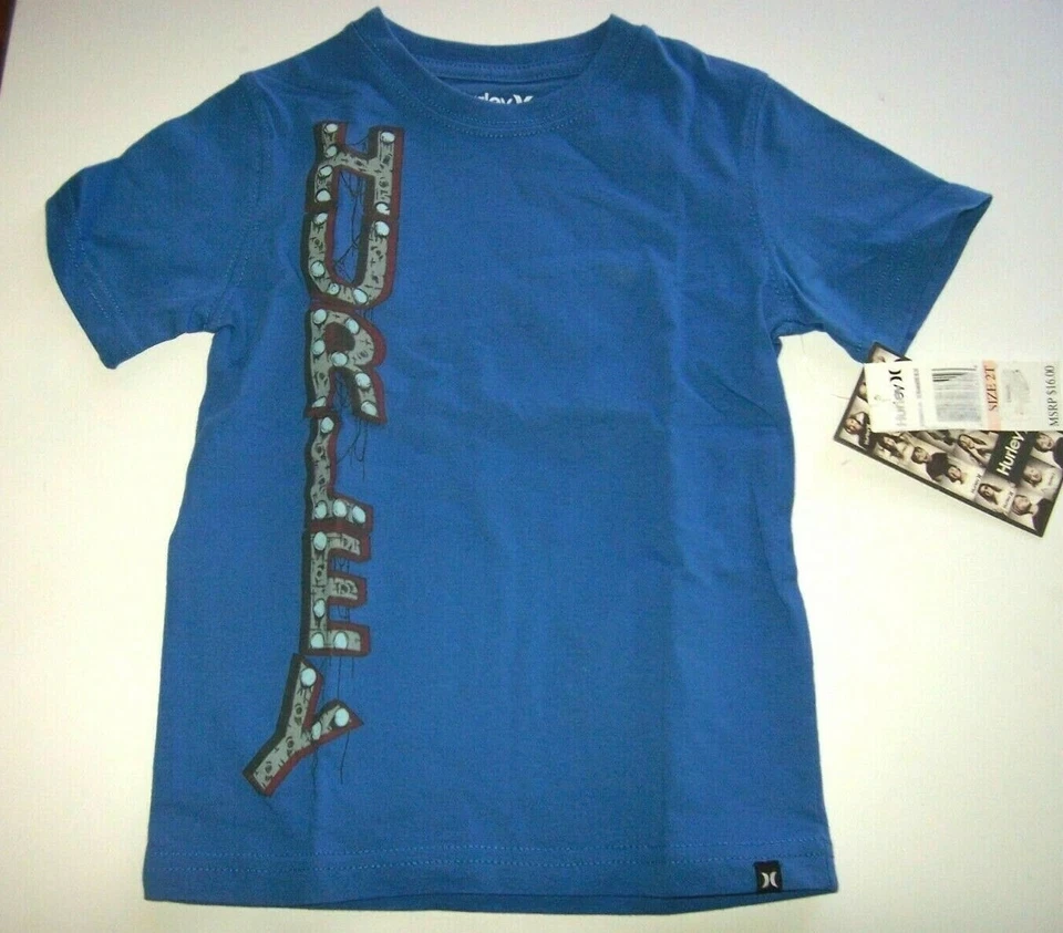 Nuevo Hurley Niños Talla 2T Manga Corta Camiseta Meses Azul Real Foto 1 de 1