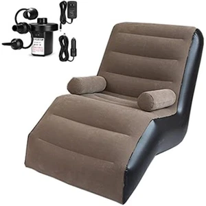 Aufblasbarer Liegestuhl mit Haushaltsluftpumpe Liegesofa für Innen Wohnzimmer - Bild 1 von 11