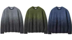 J.W Anderson Uniqlo Souffle Yarn Gradient Crew Neck Sweater Gray Green Blue - Picture 1 of 8