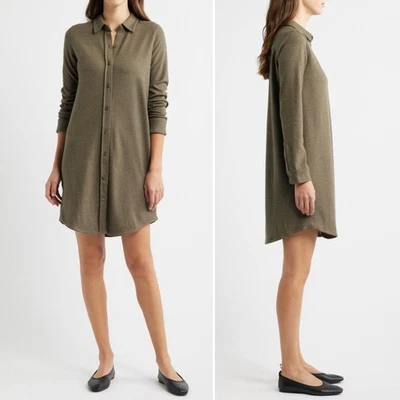 Suéter Faherty Legend mini camisa túnica em flanela mescla oliva tamanho grande - Imagem 1 de 4