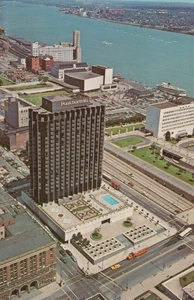 CARTOLINA DETROIT MICHIGAN STATI UNITI HOTEL PONTCHARTRAIN VIAGGIATA 1977 - Imagen 1 de 2