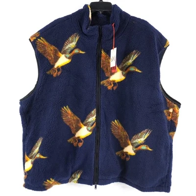Woolrich X Target Adult Duck Print Navy Faux-Shearling Vest - Unisex Size 2XL - Image 1 of 4