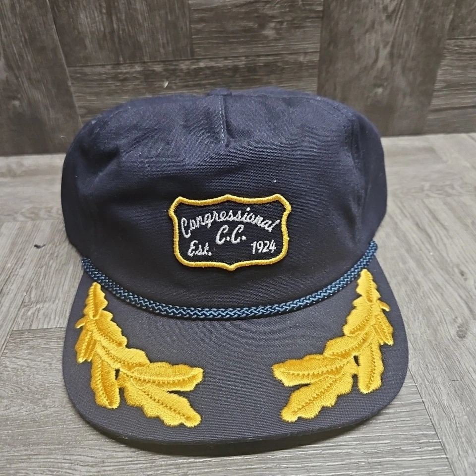 Congressional Country Club 1924 Golf Imperial Correa Cuerda Sombrero Gorra Bordada Foto 1 de 4