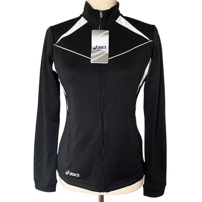 NUEVA ASICS Junior Cali Chaqueta Deportiva de Pista Negra Talla Grande Cremallera Completa Fútbol Foto 1 de 4