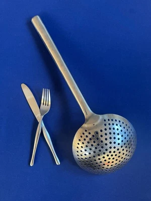 Large Skimmer for Frying & Hot Pot • Stainless Steel Slotted Spoon • Heavy Duty - Image 1 of 4