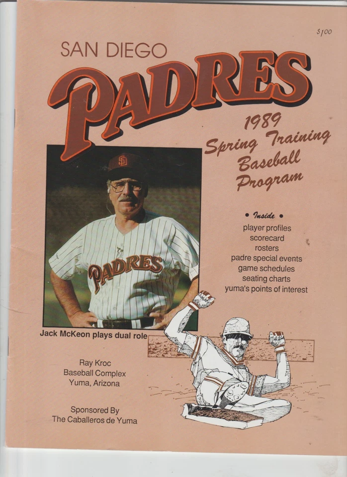 1989  SAN DIEGO PADRES   spring training  program - Image 1 of 1
