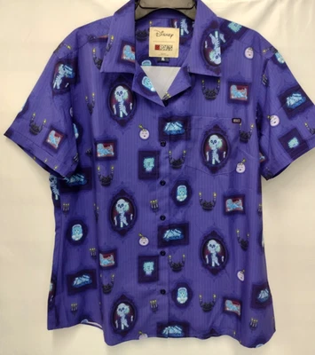 RSVLTS Disney Mansión Embrujada Camisa Para Hombres XL Púrpura Galería Fantasmal Abotonada  Foto 1 de 4