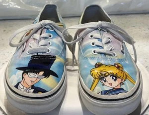 VANS SAILOR MOON X AUTHENTIC PRETTY GUARDIAN & TUXEDO MASK KIDS SKATE SHOE SZ 4 - Picture 1 of 11