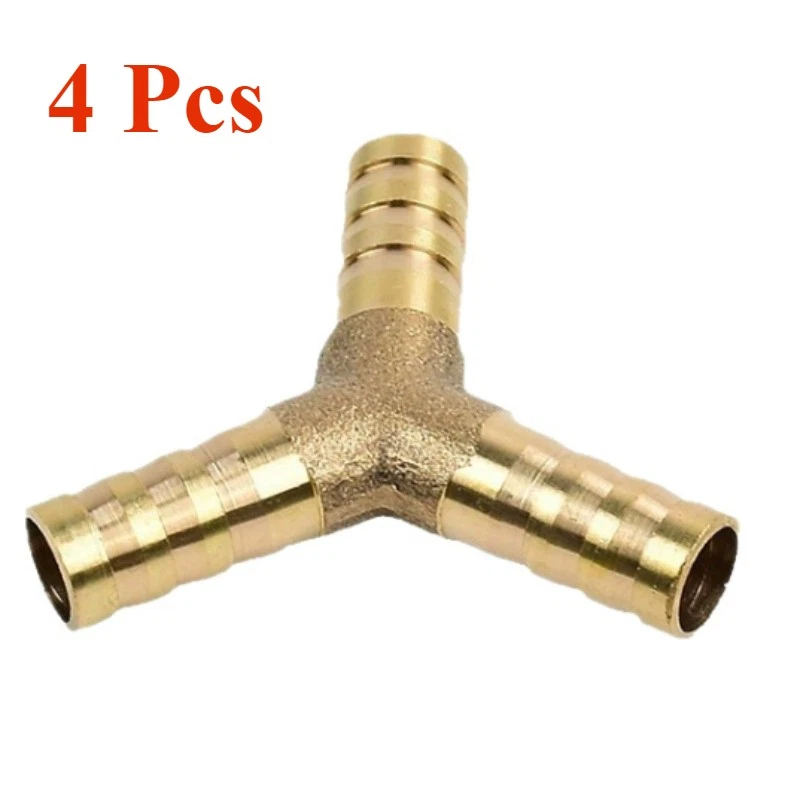 4Pcs Way Brass Hose Barb Fitting Pipe Tubing Splicer Fuel Water Gas Air 1/2"Y-3 - Image 1 of 1