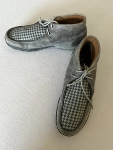 Twisted X Men's Chukka Driving Moc Shoes checkered weave moccasins Sz 13 MDM0073 - Picture 1 of 8