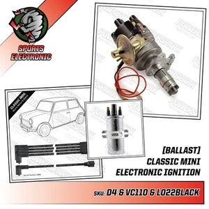 A Series engine Electronic Distributor Ballast Ignition Coil 8mm Black HT Leads - Picture 1 of 11