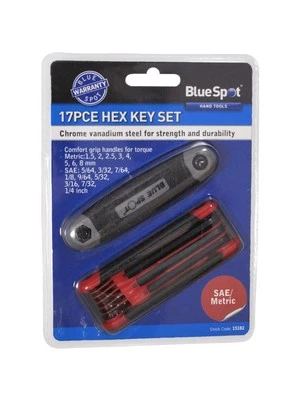 Blue Spot Tools - Set Kekunci Hex Metrik & Imperial 17 Keping - Image 1 of 2