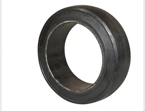 (SET OF 2) FORKLIFT TIRE 14X5X10 SMOOTH PRESS ON | BLACK - Picture 1 of 4