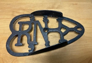 Antique Cast Iron RNH Heart Shaped Trivet - Picture 1 of 4