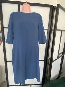 Hobbs London Women’s Blue shift Dress 3/4 Length Sleeve U.K. Size 16 - Picture 1 of 8