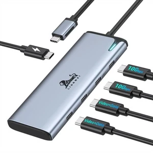 USBC to USBC Hub, USB C Splitter with Dual Type-C Video Output 4K@60Hz, 10Gbp... - Picture 1 of 8