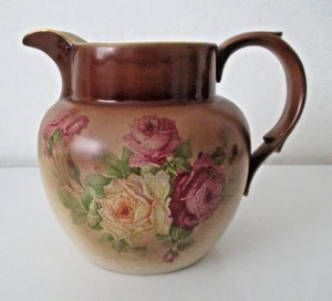 Jarra de artículos de arte Stafford vintage pintada a mano 6" X 8” decoración de granja marrón AZ57 - Imagen 1 de 11