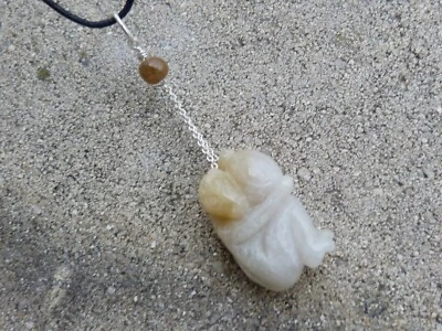 Zodiaco Cinese, Scimmia IN Giada, Ciondolo Argento, Giadeite, Segno Astrologico - Immagine 1 di 4