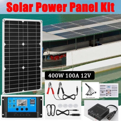400W 800W Solar Power Panel Kit Battery Charger+Controller For RV Camper Boat