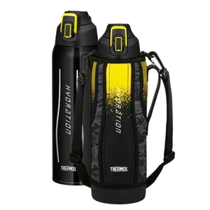 NEW Thermos 1.5L Vacuum Insulated Hydration Sports Bottle in Black Carry Pouch - Picture 1 of 3