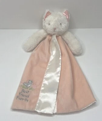 Розовое защитное одеяло Bunnies By The Bay Best Friend Purr-ty Cat Kitten Baby 15 дюймов - Изображение 1 из 4
