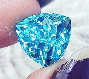Natural Paraiba Tourmaline 11.90 Ct Prince Cut Loose Gemstone Trillion Certified - Picture 1 of 7