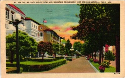 US POSTAL HISTORY HOT SPRINGS NATIONAL PARK ARK, 1946 NEW HAMPSHIRE LINEN - Image 1 of 2