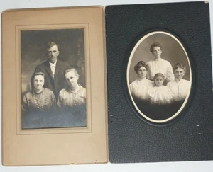 (2) Antike Kabinettkarten Fotos Familien Iowa 9" x 6" - Bild 1 von 3