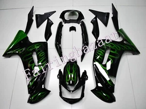 Fit for 06-08 Ninja 650 ER 6F Black Candy Green Flame ABS Injection Fairing Kit - Picture 1 of 6