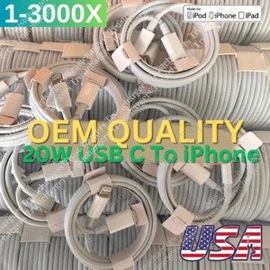 Wholesale 20W PD Charger Cable Type USB C PD Cord For iPhone 14 13 12 11 Pro Max - Picture 1 of 11