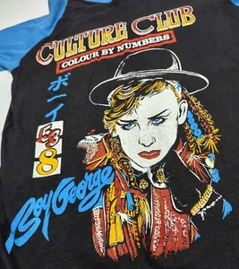 VINTAGE Culture Club Colour By Numbers 1983 BOOTLEG Small Raglan T Shirt UNUSED - Picture 1 of 10