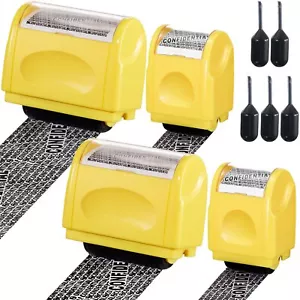4 Pcs Roller Stamps Kit Confidential Stamp Roller Identity Theft Protection R... - Picture 1 of 7