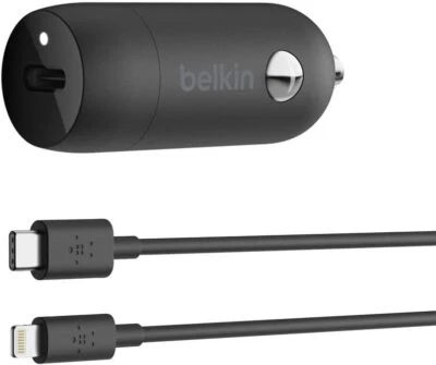 Belkin USB-C Car Charger 18W + USB-C Cable Black - Image 1 of 4