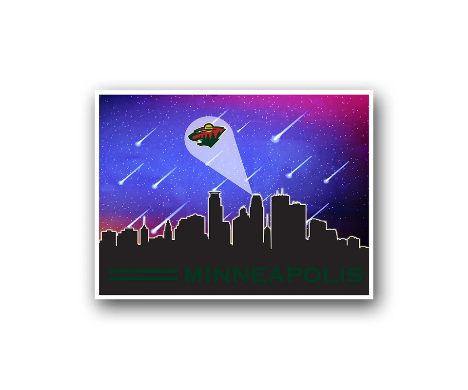 Póster salvaje Minnesota ciudad horizonte arte impresión hombre cueva decoración 12x16" Foto 1 de 1