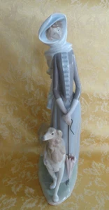 Lladro Figurine Dama Con Galgo (Lady With Greyhound Dog) #4594 15" Tall Retired - Picture 1 of 10