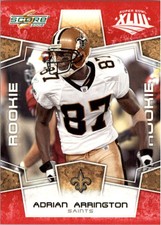 2008 Score Super Bowl XLIII Saints Football Card #427 Adrian Arrington