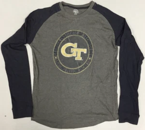 Georgia Tech Yellow Jackets Men's Long Sleeve T-Shirt Distressed Logo Medium - Picture 1 of 1