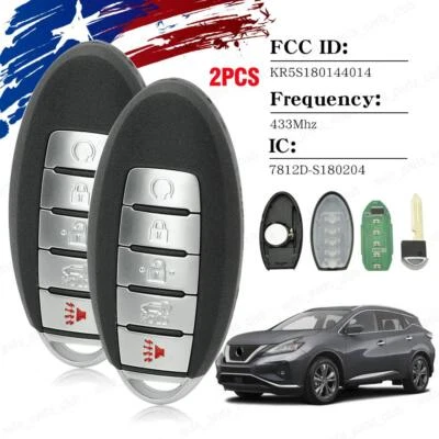 Smart Remote Key Fob for Nissan Murano Pathfinder 2015 2016 2017 2018 S180144308 - Image 1 of 4