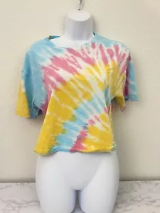 forever 21 tie dye crop top Short Sleeve Women’s M Pullover T Shirt Juniors G1 - Picture 1 of 4