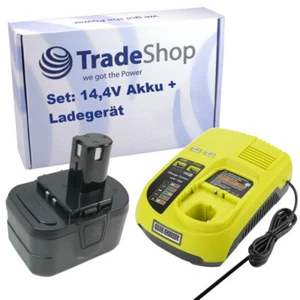 2in1 Set: Li-Ion Akku 14,4V 4000mAh + Ladegerät mit 2 USB für Ryobi CCG-1801M - Bild 1 von 5