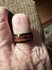 Creative Black Arrow Cord Ring W/brown Oil Drop Design In A size 7 - Picture 1 of 11