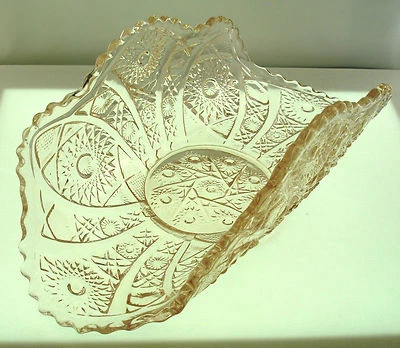 IMPERIAL GLASS - OHIO #505 DAISY & BUTTON CLEAR - BANANA BOWL / BOAT - Image 1 of 4