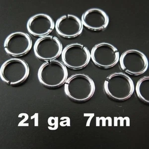 Anillos de salto abiertos de plata esterlina sólida calibre 21 7 mm (20 piezas) 925 Italia - Imagen 1 de 3