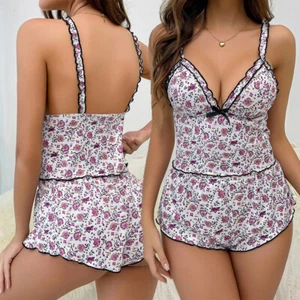 Sexy Women's Deep V Lingerie Pajama Sets Soft Sleepwear Babydoll Underwear US - Picture 1 of 15