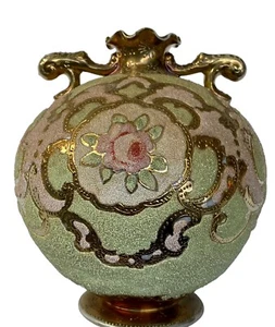 VTG NIPPON CORALENE PORCELAIN VASE US PATENT 912171 FEB 9 1909 JAPAN ANTIQUE 6” - Picture 1 of 8