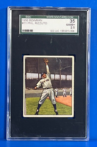 1950 Bowman Phil Rizzuto #11 NY Yankees MVP Year SGC 2.5