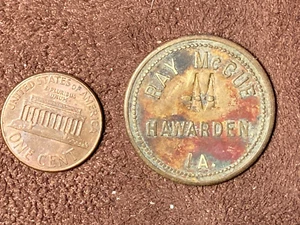 RAY McCUE, HAWARDEN, IA, GF 25 CENTS TRADE TOKEN - Picture 1 of 2