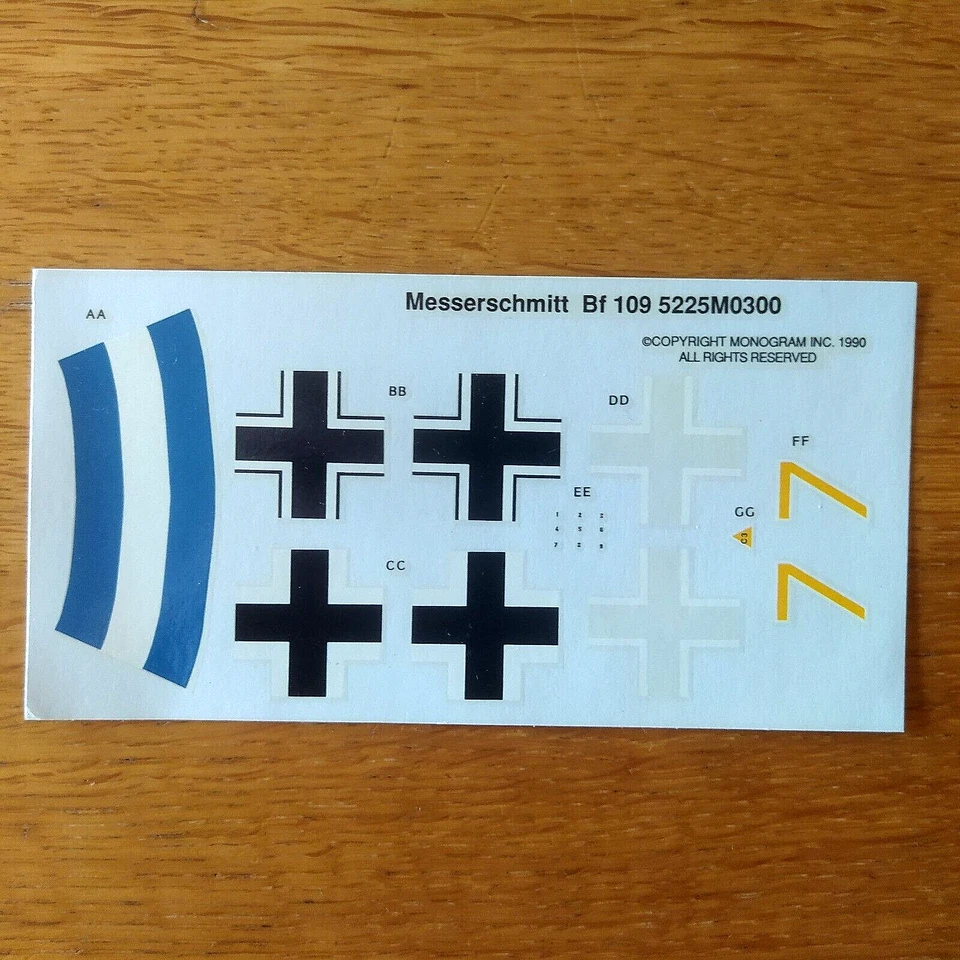 decals for MONOGRAM Messerschmitt BF 109 scala 1/48 - Immagine 1 di 1